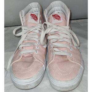 Unisex Vans SK8 Hi Slim Canvas Pink/White Shoes Men 7.5/women 9 retro skateboard